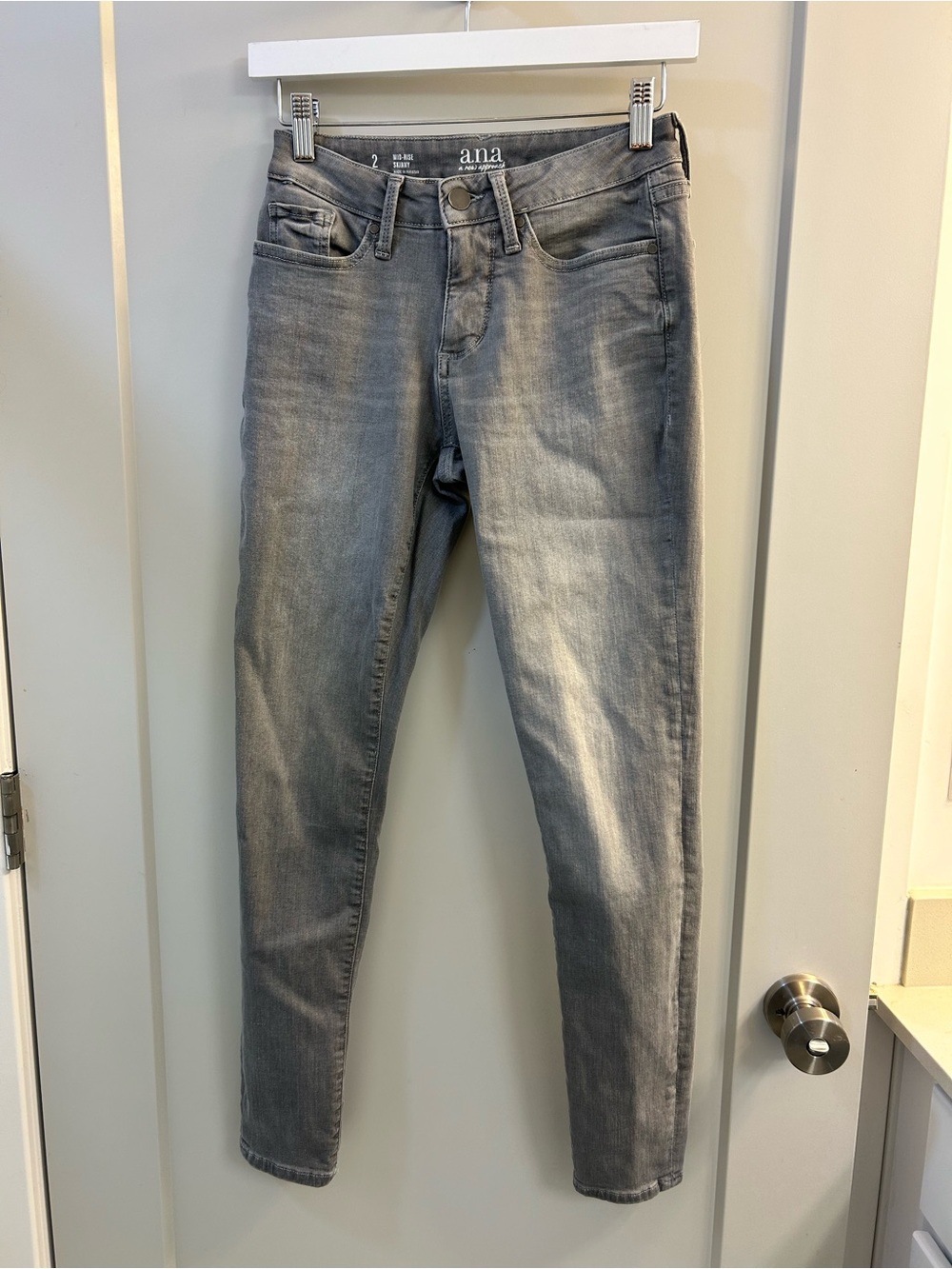 a.n.a Gray Mid-Rise Skinny Jeans